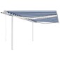Automatische Markise mit LED & Windsensor 4,5x3 m Blau und Weiß Automatische Markise mit LED & Windsensor 4,5x3 m Blau und Weiß