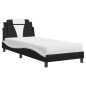 vidaXL Bett mit Matratze Schwarz und Weiß 90x190 cm Kunstleder vidaXL Bett mit Matratze Schwarz und Weiß 90x190 cm Kunstleder