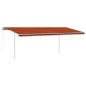 vidaXL Markise Automatisch Einziehbar mit Pfosten 6x3 m Orange Braun vidaXL Markise Automatisch Einziehbar mit Pfosten 6x3 m Orange Braun