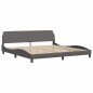 vidaXL Bett mit Matratze Grau 200x200 cm Kunstleder vidaXL Bett mit Matratze Grau 200x200 cm Kunstleder