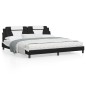 vidaXL Bett mit Matratze Schwarz und Weiß 200x200 cm Kunstleder vidaXL Bett mit Matratze Schwarz und Weiß 200x200 cm Kunstleder