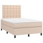 vidaXL Boxspringbett mit Matratze & LED Cappuccino-Braun 120x190 cm vidaXL Boxspringbett mit Matratze & LED Cappuccino-Braun 120x190 cm