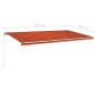 vidaXL Markise Automatisch Einziehbar mit Pfosten 6x3 m Orange Braun vidaXL Markise Automatisch Einziehbar mit Pfosten 6x3 m Orange Braun