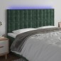 vidaXL LED Kopfteil Dunkelgrün 180x5x118/128 cm Samt