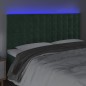 vidaXL LED Kopfteil Dunkelgrün 180x5x118/128 cm Samt