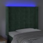 vidaXL LED Kopfteil Dunkelgrün 93x16x118/128 cm Samt vidaXL LED Kopfteil Dunkelgrün 93x16x118/128 cm Samt