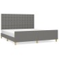 vidaXL Bettgestell mit Kopfteil Dunkelgrau 180x200 cm Stoff vidaXL Bettgestell mit Kopfteil Dunkelgrau 180x200 cm Stoff