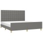 vidaXL Bettgestell mit Kopfteil Dunkelgrau 180x200 cm Stoff vidaXL Bettgestell mit Kopfteil Dunkelgrau 180x200 cm Stoff