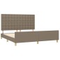 vidaXL Bettgestell mit Kopfteil Taupe 180x200 cm Stoff vidaXL Bettgestell mit Kopfteil Taupe 180x200 cm Stoff