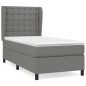vidaXL Boxspringbett mit Matratze Dunkelgrau 90x190 cm Stoff vidaXL Boxspringbett mit Matratze Dunkelgrau 90x190 cm Stoff