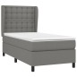 vidaXL Boxspringbett mit Matratze Dunkelgrau 90x190 cm Stoff vidaXL Boxspringbett mit Matratze Dunkelgrau 90x190 cm Stoff