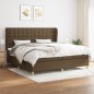 vidaXL Boxspringbett mit Matratze Dunkelbraun 200x200 cm Stoff vidaXL Boxspringbett mit Matratze Dunkelbraun 200x200 cm Stoff