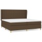 vidaXL Boxspringbett mit Matratze Dunkelbraun 200x200 cm Stoff vidaXL Boxspringbett mit Matratze Dunkelbraun 200x200 cm Stoff