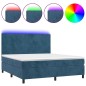 vidaXL Boxspringbett mit Matratze & LED Dunkelblau 180x200 cm Samt vidaXL Boxspringbett mit Matratze & LED Dunkelblau 180x200 cm Samt