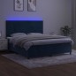 vidaXL Boxspringbett mit Matratze & LED Dunkelblau 180x200 cm Samt vidaXL Boxspringbett mit Matratze & LED Dunkelblau 180x200 cm Samt