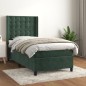 vidaXL Boxspringbett mit Matratze Dunkelgrün 90x200 cm Samt vidaXL Boxspringbett mit Matratze Dunkelgrün 90x200 cm Samt