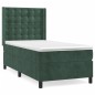 vidaXL Boxspringbett mit Matratze Dunkelgrün 90x200 cm Samt vidaXL Boxspringbett mit Matratze Dunkelgrün 90x200 cm Samt