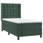 vidaXL Boxspringbett mit Matratze Dunkelgrün 90x200 cm Samt vidaXL Boxspringbett mit Matratze Dunkelgrün 90x200 cm Samt
