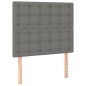 vidaXL Boxspringbett mit Matratze & LED Dunkelgrau 90x190 cm Stoff vidaXL Boxspringbett mit Matratze & LED Dunkelgrau 90x190 cm Stoff