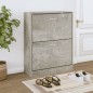 vidaXL Schuhschrank Betongrau 63x24x81 cm Holzwerkstoff vidaXL Schuhschrank Betongrau 63x24x81 cm Holzwerkstoff