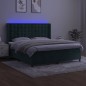 vidaXL Boxspringbett mit Matratze & LED Dunkelgrün 180x200 cm Samt vidaXL Boxspringbett mit Matratze & LED Dunkelgrün 180x200 cm Samt