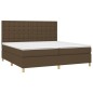 vidaXL Boxspringbett mit Matratze Dunkelbraun 200x200 cm Stoff vidaXL Boxspringbett mit Matratze Dunkelbraun 200x200 cm Stoff