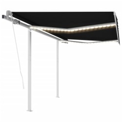 Automatische Markise mit LED & Windsensor 3,5x2,5 cm Anthrazit