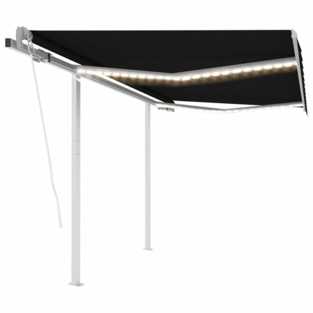 Automatische Markise mit LED & Windsensor 3,5x2,5 cm Anthrazit