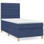 vidaXL Boxspringbett mit Matratze Blau 90x200 cm Stoff vidaXL Boxspringbett mit Matratze Blau 90x200 cm Stoff