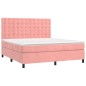 vidaXL Boxspringbett mit Matratze Rosa 180x200 cm Samt vidaXL Boxspringbett mit Matratze Rosa 180x200 cm Samt