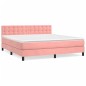 vidaXL Boxspringbett mit Matratze Rosa 180x200 cm Samt vidaXL Boxspringbett mit Matratze Rosa 180x200 cm Samt