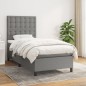 vidaXL Boxspringbett mit Matratze Dunkelgrau 90x190 cm Stoff vidaXL Boxspringbett mit Matratze Dunkelgrau 90x190 cm Stoff
