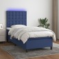 vidaXL Boxspringbett mit Matratze & LED Blau 90x200 cm Stoff vidaXL Boxspringbett mit Matratze & LED Blau 90x200 cm Stoff