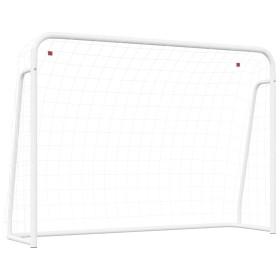 vidaXL Fußballtor mit Netz Weiß 214x75x152 cm Stahl & Polyester 