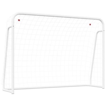 vidaXL Fußballtor mit Netz Weiß 214x75x152 cm Stahl & Polyester 