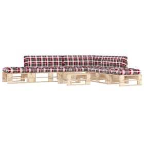 vidaXL 6-tlg. Paletten-Lounge-Set mit Kissen Imprägniertes Kiefernholz