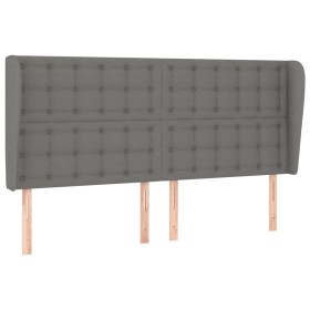 vidaXL Kopfteil mit Ohren Dunkelgrau 183x23x118/128 cm Stoff