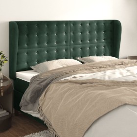 vidaXL Kopfteil mit Ohren Dunkelgrün 183x23x118/128 cm Samt