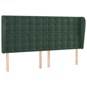 vidaXL Kopfteil mit Ohren Dunkelgrün 183x23x118/128 cm Samt