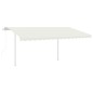 vidaXL Markise Automatisch Einziehbar mit Pfosten 4,5x3 m Creme vidaXL Markise Automatisch Einziehbar mit Pfosten 4,5x3 m Creme