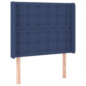 vidaXL Kopfteil mit Ohren Blau 93x16x118/128 cm Stoff