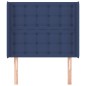 vidaXL Kopfteil mit Ohren Blau 93x16x118/128 cm Stoff