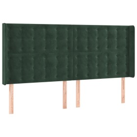 vidaXL Kopfteil mit Ohren Dunkelgrün 183x16x118/128 cm Samt