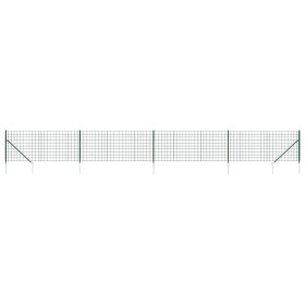 vidaXL Maschendrahtzaun mit Bodenhülsen Grün 1x10 m