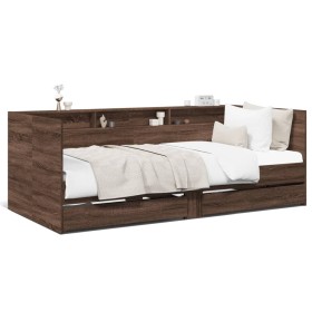 vidaXL Tagesbett Schubladen Braun Eiche-Optik 75x190 cm Holzwerkstoff