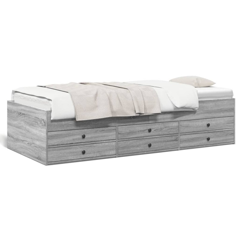 vidaXL Tagesbett mit Schubladen Grau Sonoma 75x190 cm Holzwerkstoff vidaXL Tagesbett mit Schubladen Grau Sonoma 75x190 cm Holzwerkstoff