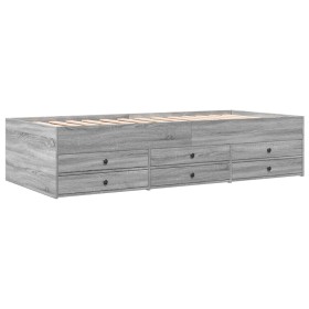 vidaXL Tagesbett mit Schubladen Grau Sonoma 75x190 cm Holzwerkstoff