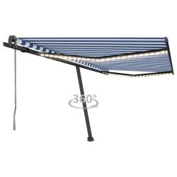 Automatische Markise mit LED & Windsensor 400x350 Blau und Weiß