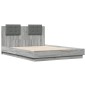 vidaXL Bettgestell mit Kopfteil Grau Sonoma 120x190 cm Holzwerkstoff vidaXL Bettgestell mit Kopfteil Grau Sonoma 120x190 cm Holzwerkstoff