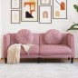 vidaXL Sofa mit Kissen 2-Sitzer Rosa Samt vidaXL Sofa mit Kissen 2-Sitzer Rosa Samt